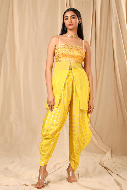 Peplum With Cowl Dhoti