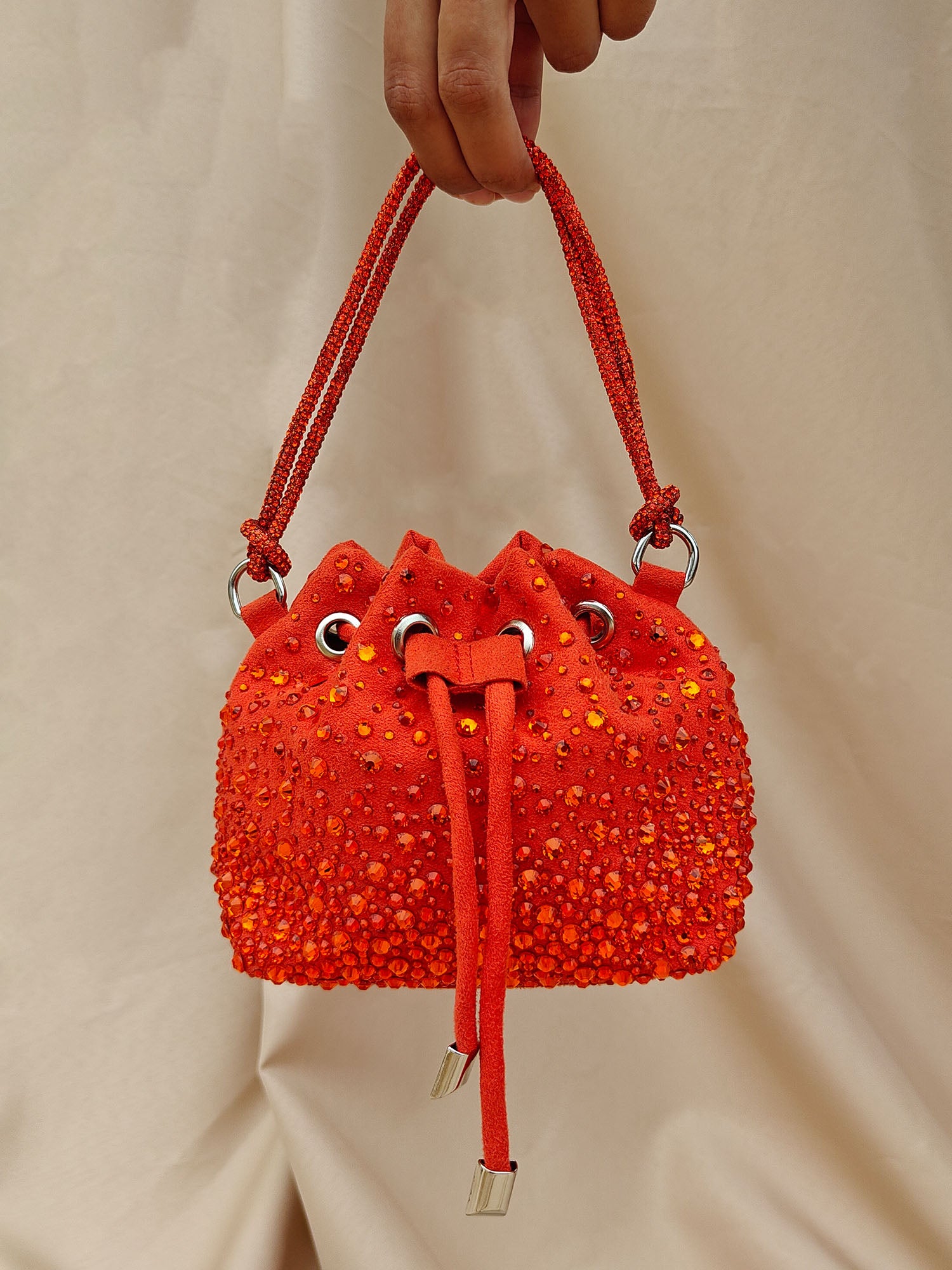 The Micro Bucket Bag in Orange