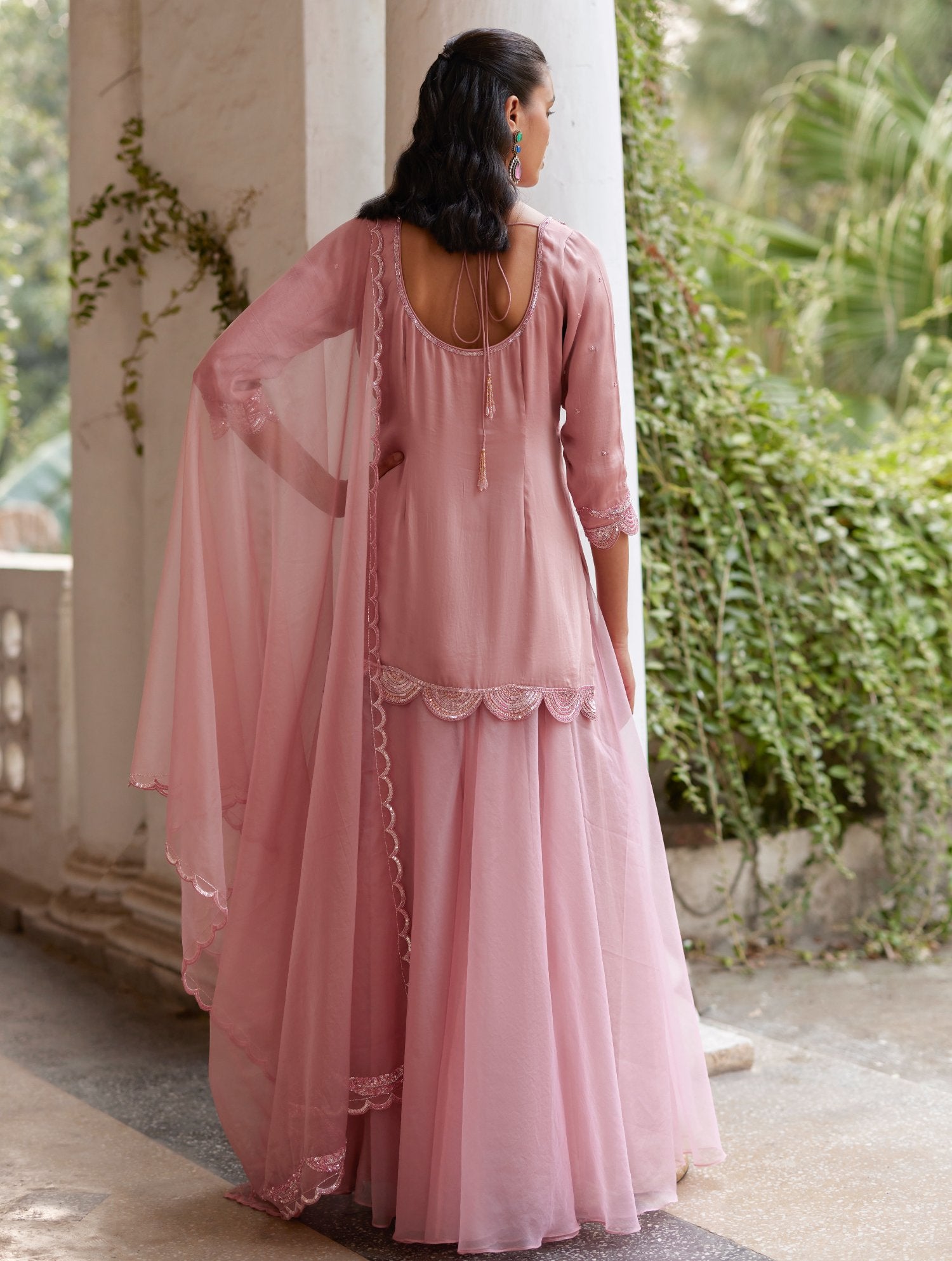 Rose Pink Sharara Set