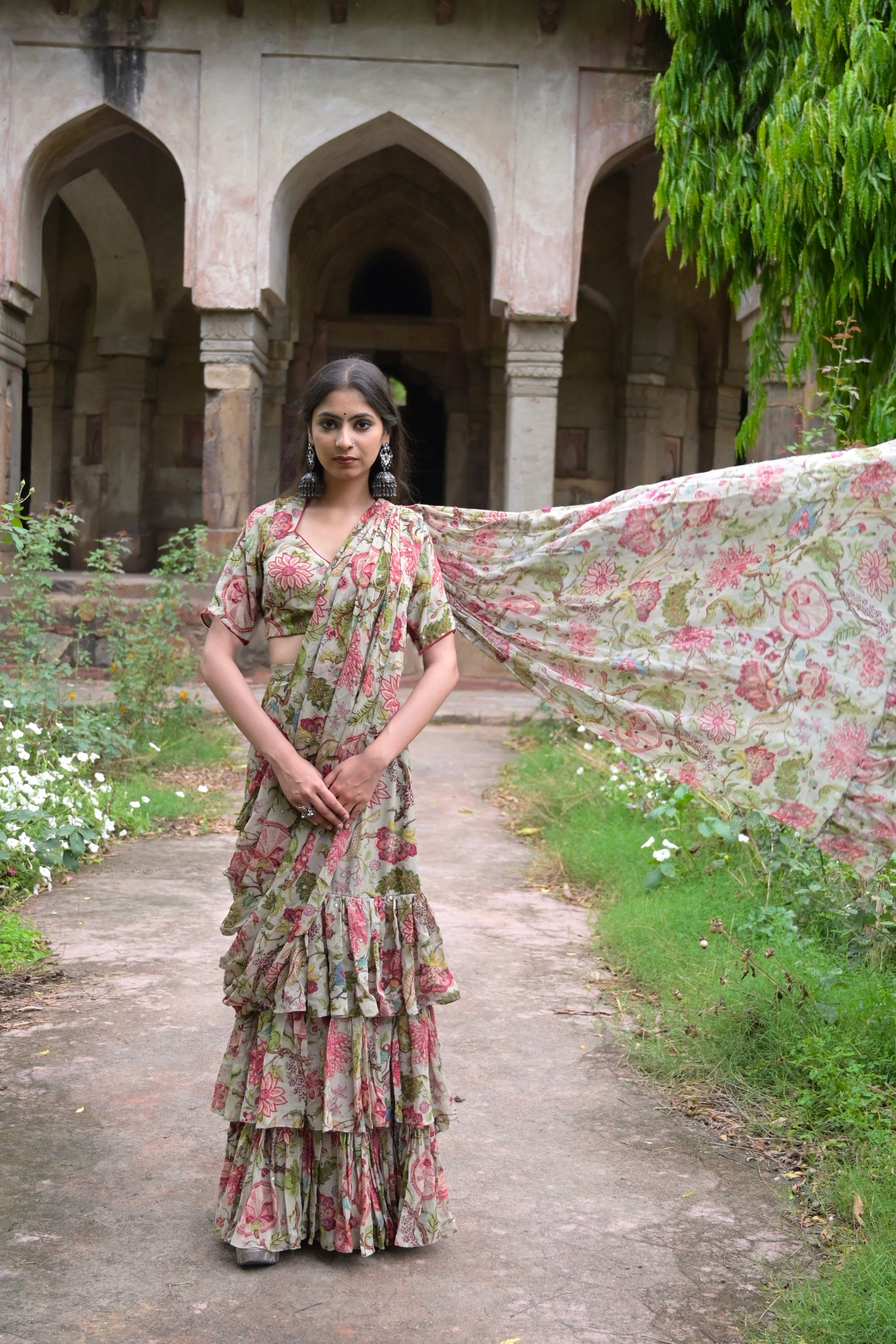 Ruffle Saree