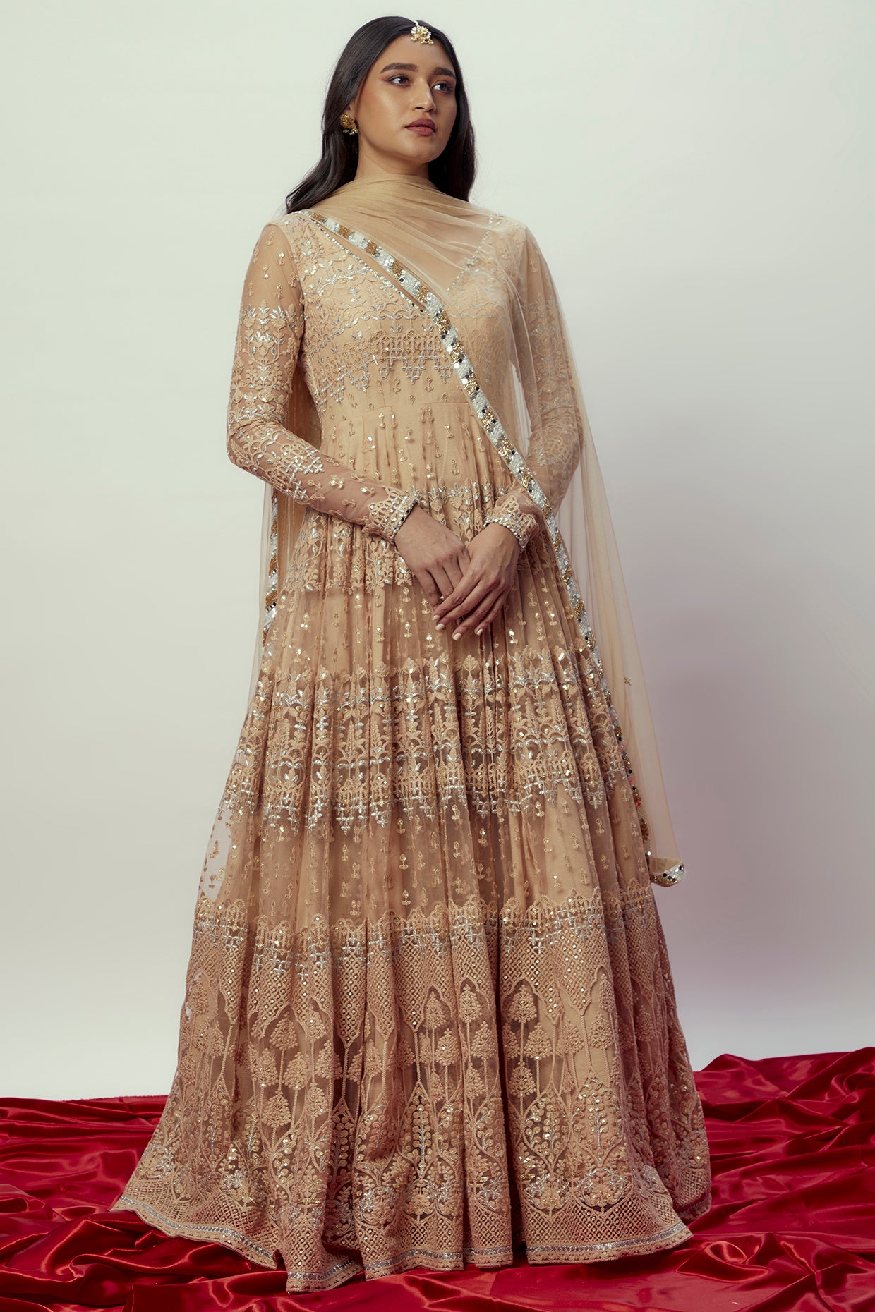 Rose Gold Anarkali Set