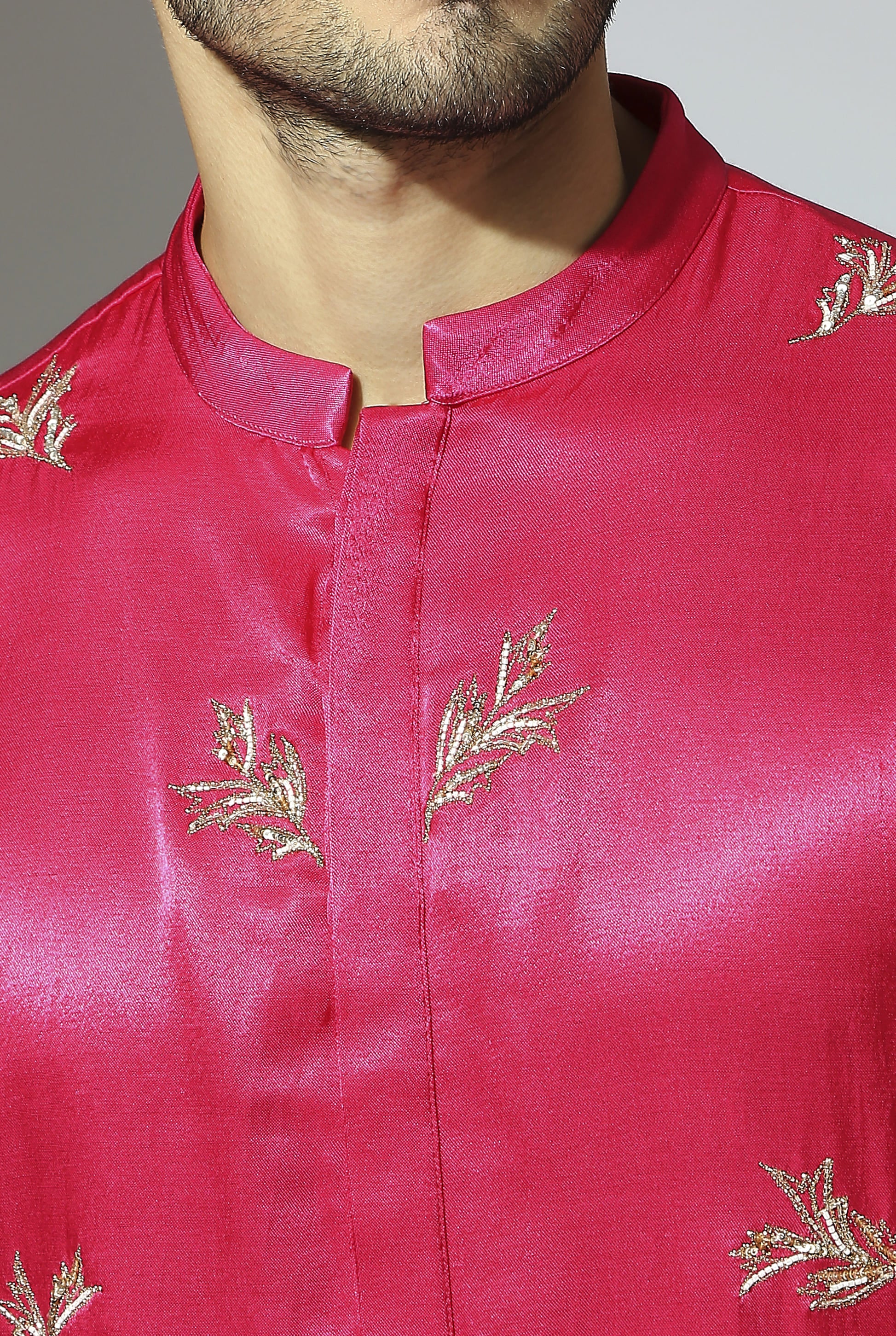 Hot Pink Embroidered Kurta Set