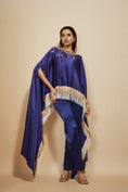 Load image into Gallery viewer, Blue Embroidered Kaftan With Pant
