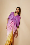 Load image into Gallery viewer, Mustard To Lilac Ombre Embroidered Kaftan
