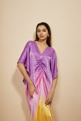 Load image into Gallery viewer, Mustard To Lilac Ombre Embroidered Kaftan
