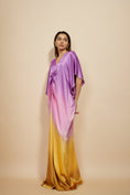 Load image into Gallery viewer, Mustard To Lilac Ombre Embroidered Kaftan
