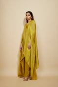 Load image into Gallery viewer, Mustard Block Embroidered Kaftan With Pant
