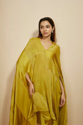 Load image into Gallery viewer, Mustard Block Embroidered Kaftan With Pant
