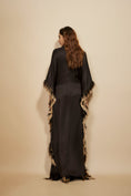 Load image into Gallery viewer, Black Embroidered Tie-Up Kaftan
