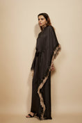 Load image into Gallery viewer, Black Embroidered Tie-Up Kaftan
