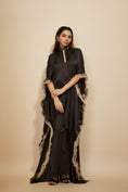 Load image into Gallery viewer, Black Embroidered Tie-Up Kaftan
