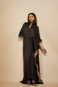 Load image into Gallery viewer, Black Embroidered Tie-Up Kaftan
