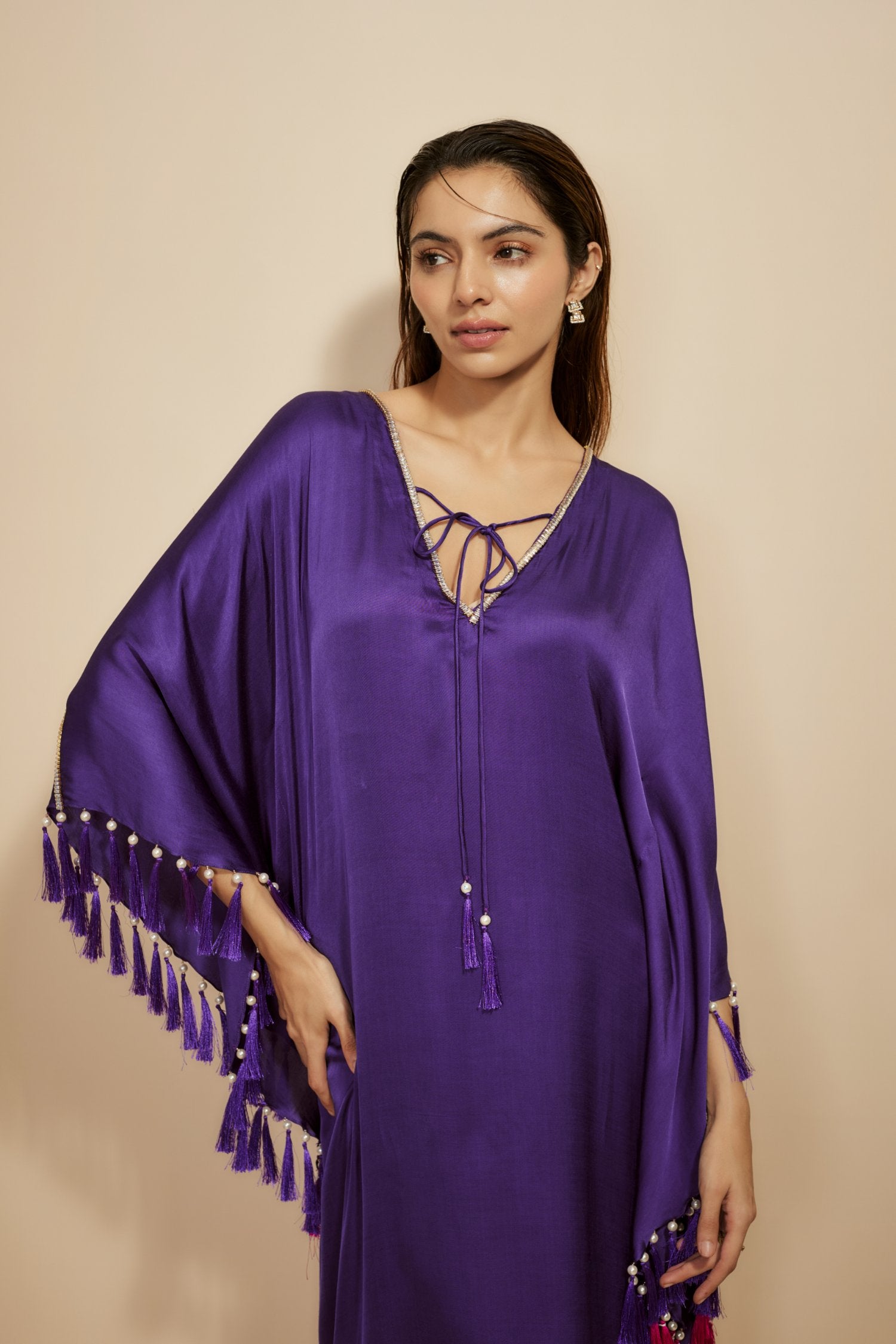 Purple Embroidered Kaftan