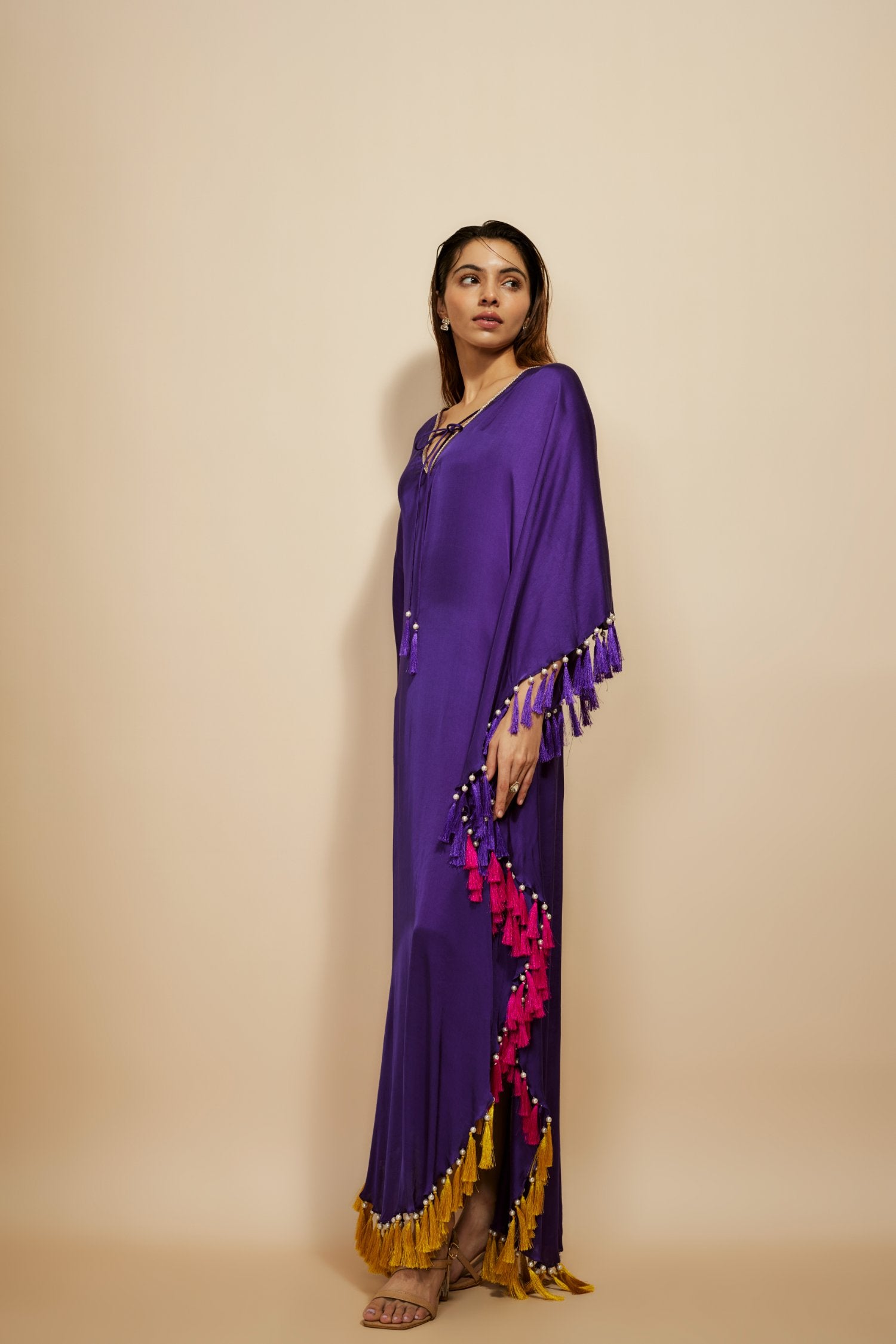 Purple Embroidered Kaftan