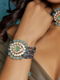 Load image into Gallery viewer, Multi Colour Kundan Polki Bracelet
