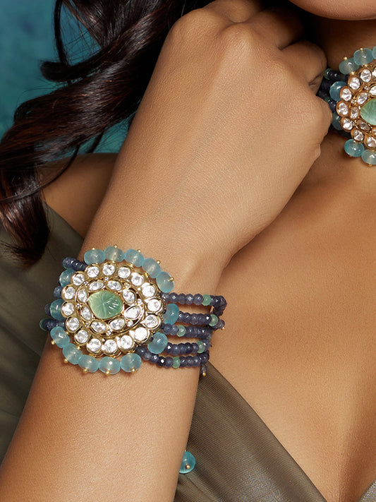 Multi Colour Kundan Polki Bracelet