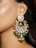 Load image into Gallery viewer, Antique Kundan Polki Chandelier Earrings
