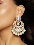 Load image into Gallery viewer, Royal Kundan Polki Chand Baali Earring
