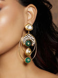 Load image into Gallery viewer, Gold Tone Kundan Polki Earring
