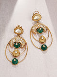 Load image into Gallery viewer, Gold Tone Kundan Polki Earring
