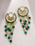 Load image into Gallery viewer, Green & Golden Classic Dangler Earring
