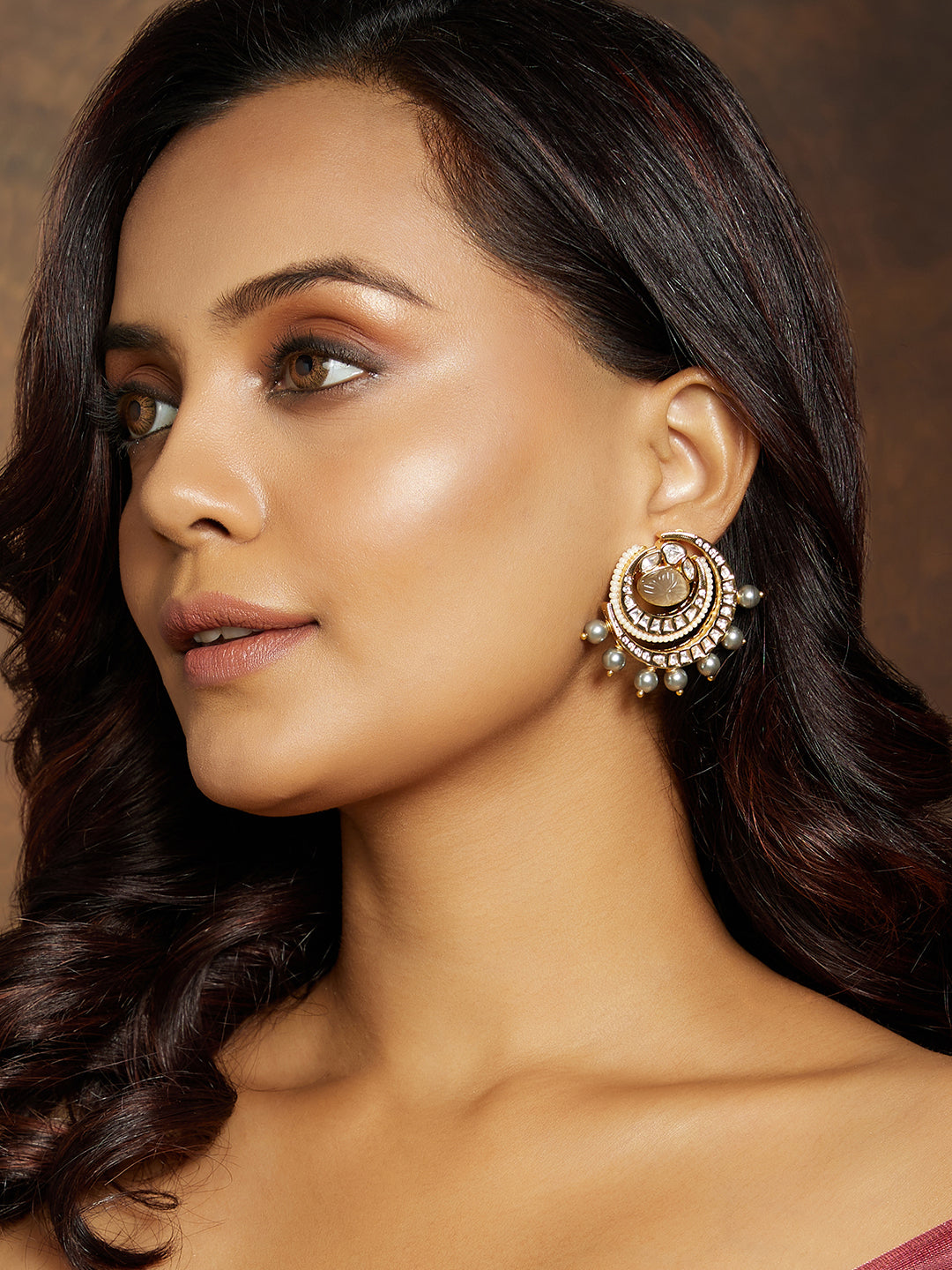 Kundan Polki Stud Earrrings