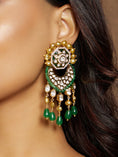 Load image into Gallery viewer, Classic Golden & Green Earring
