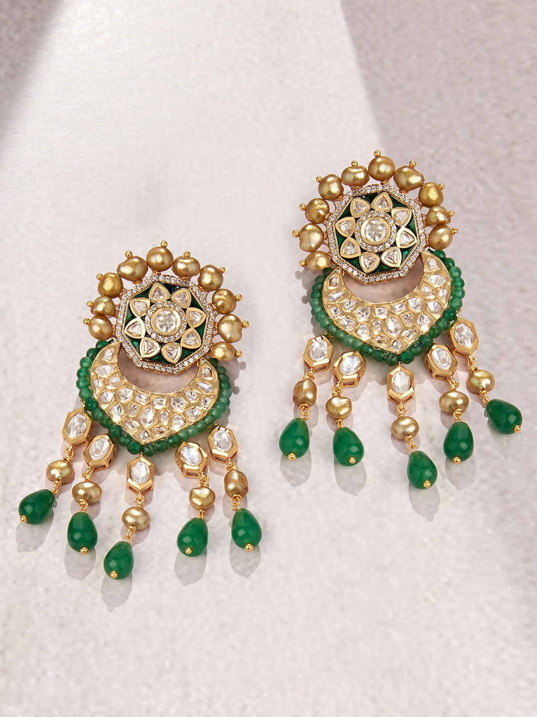 Classic Golden & Green Earring