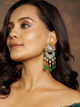 Load image into Gallery viewer, Classic Golden & Green Earring
