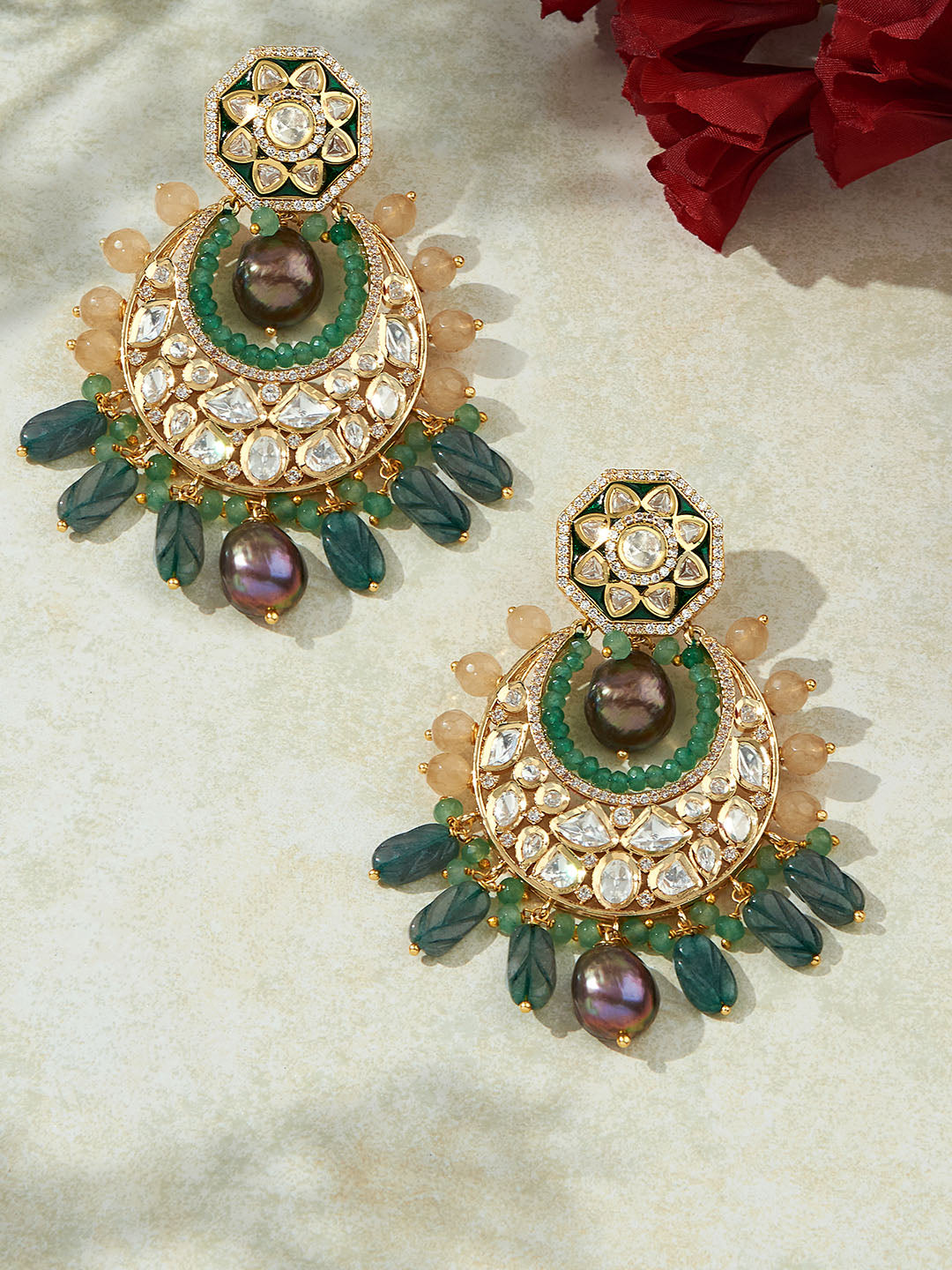 Multi Colour Chand Baali Earrings