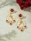 Load image into Gallery viewer, Red & Golden Antique Drop Earring
