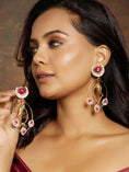 Load image into Gallery viewer, Red & Golden Antique Drop Earring
