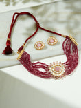 Load image into Gallery viewer, Red & Golden Polki Necklace Set
