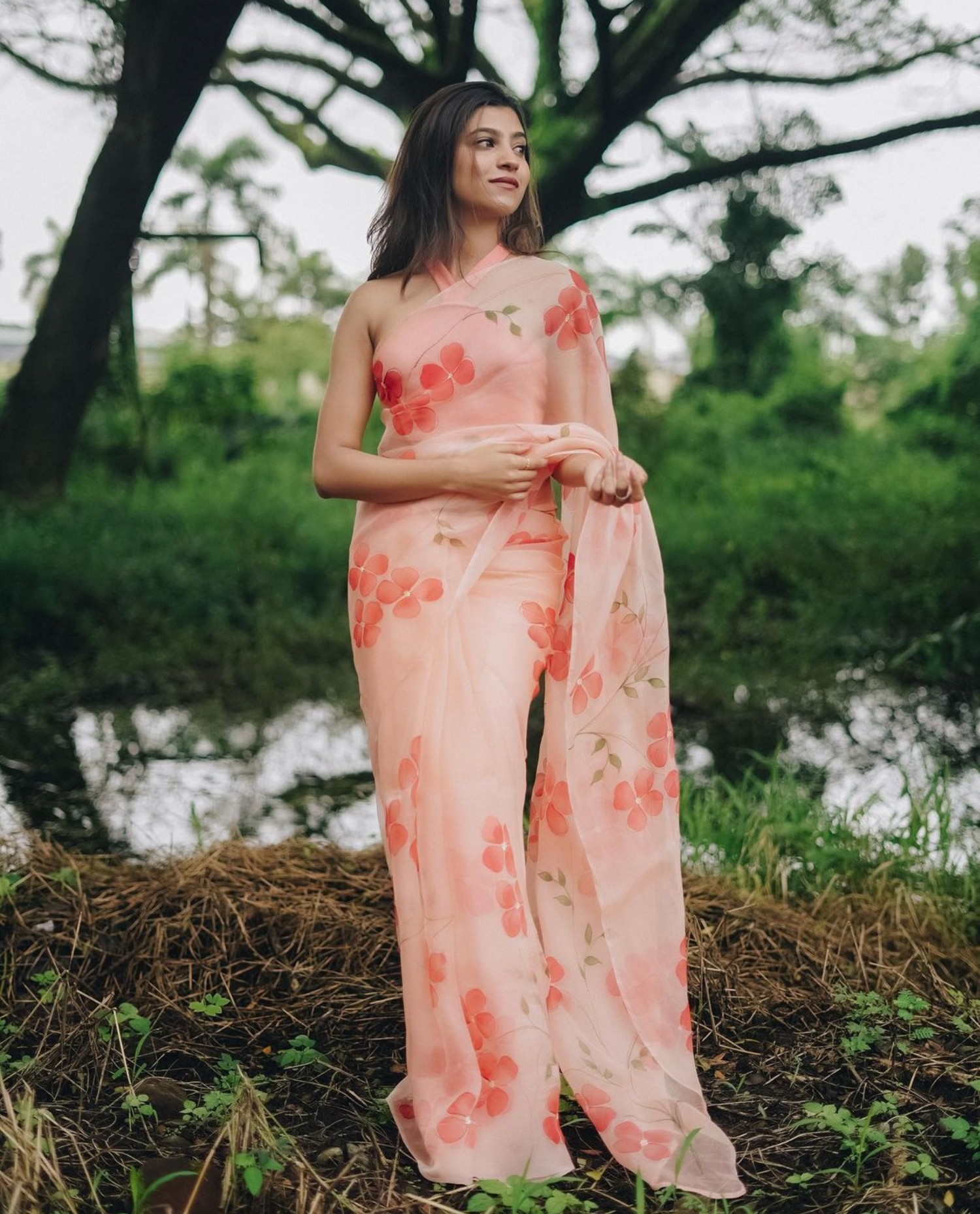 Dogwood Saree In Peach