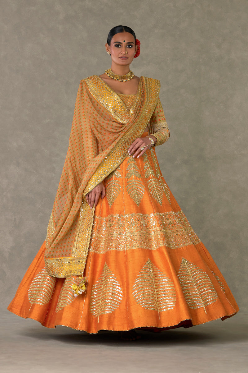 Rust 'Paan-Patti' Lehenga Set