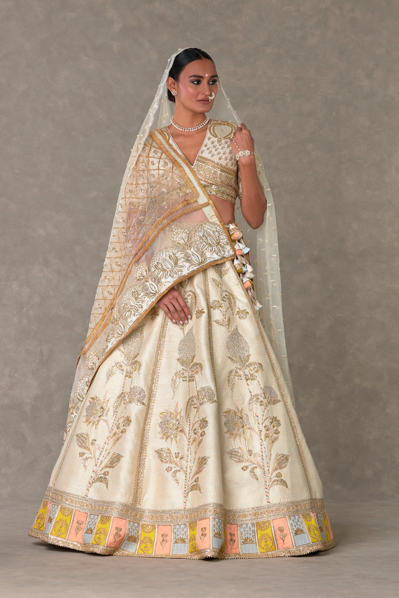 Ivory Anar-Phool Lehenga