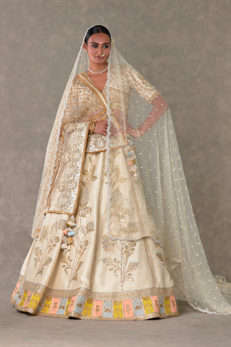 Ivory Anar-Phool Lehenga