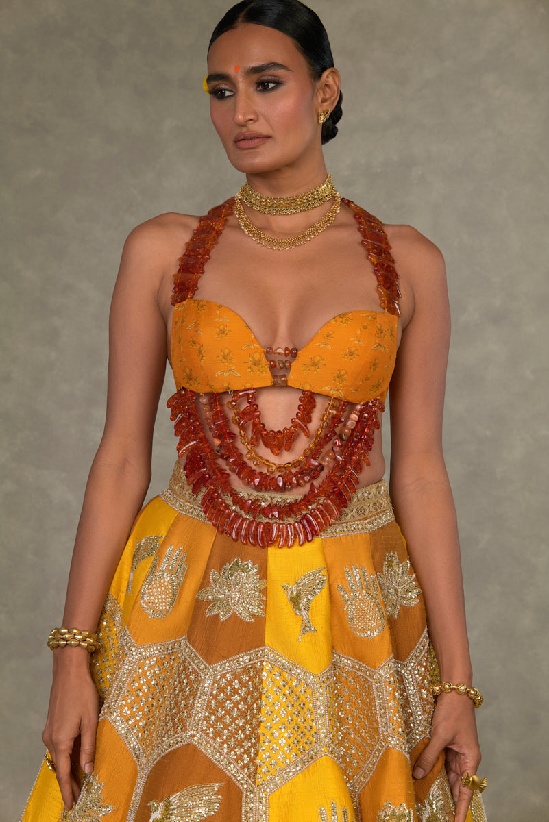 Ochre Neel-Kamal Lehenga