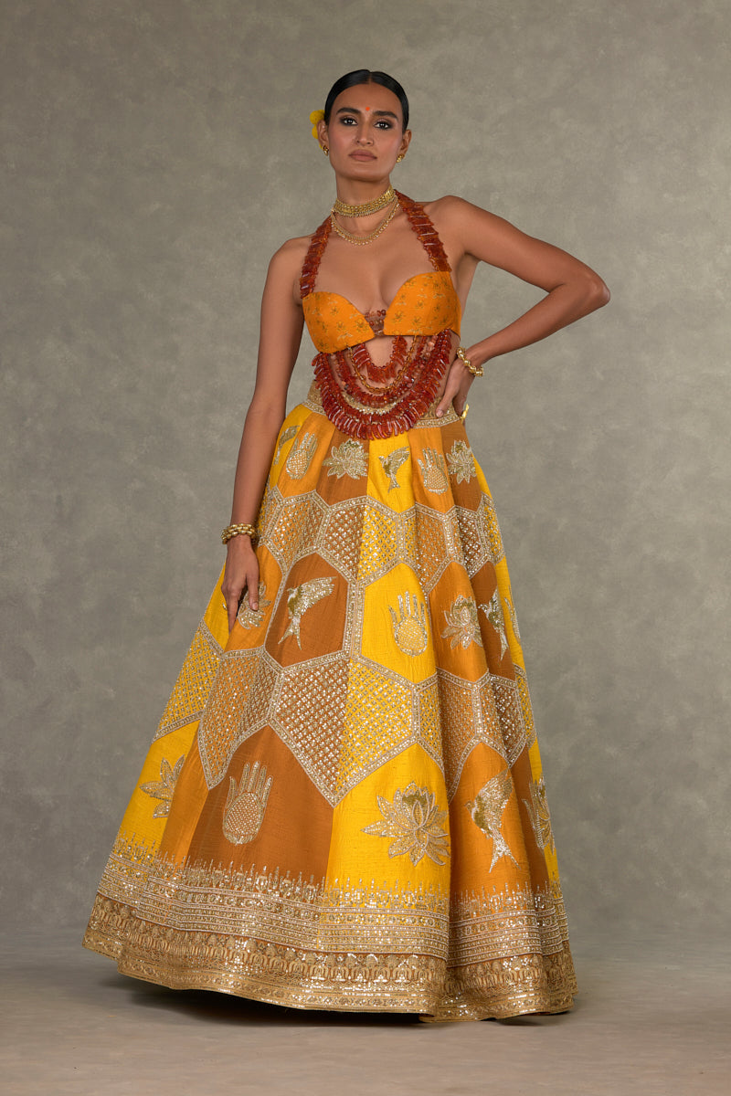 Ochre Neel-Kamal Lehenga