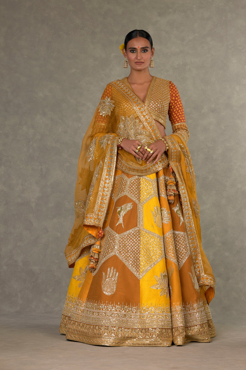 Ochre Neel-Kamal Lehenga