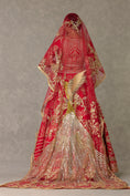 Load image into Gallery viewer, Red 'Bagh-E-Bahar' Lehenga Set
