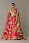 Load image into Gallery viewer, Red 'Bagh-E-Bahar' Lehenga Set
