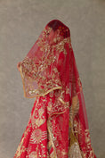 Load image into Gallery viewer, Red 'Bagh-E-Bahar' Lehenga Set
