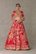 Load image into Gallery viewer, Red 'Bagh-E-Bahar' Lehenga Set
