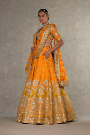 Rust Narangi-Bagh Lehenga Set- side view