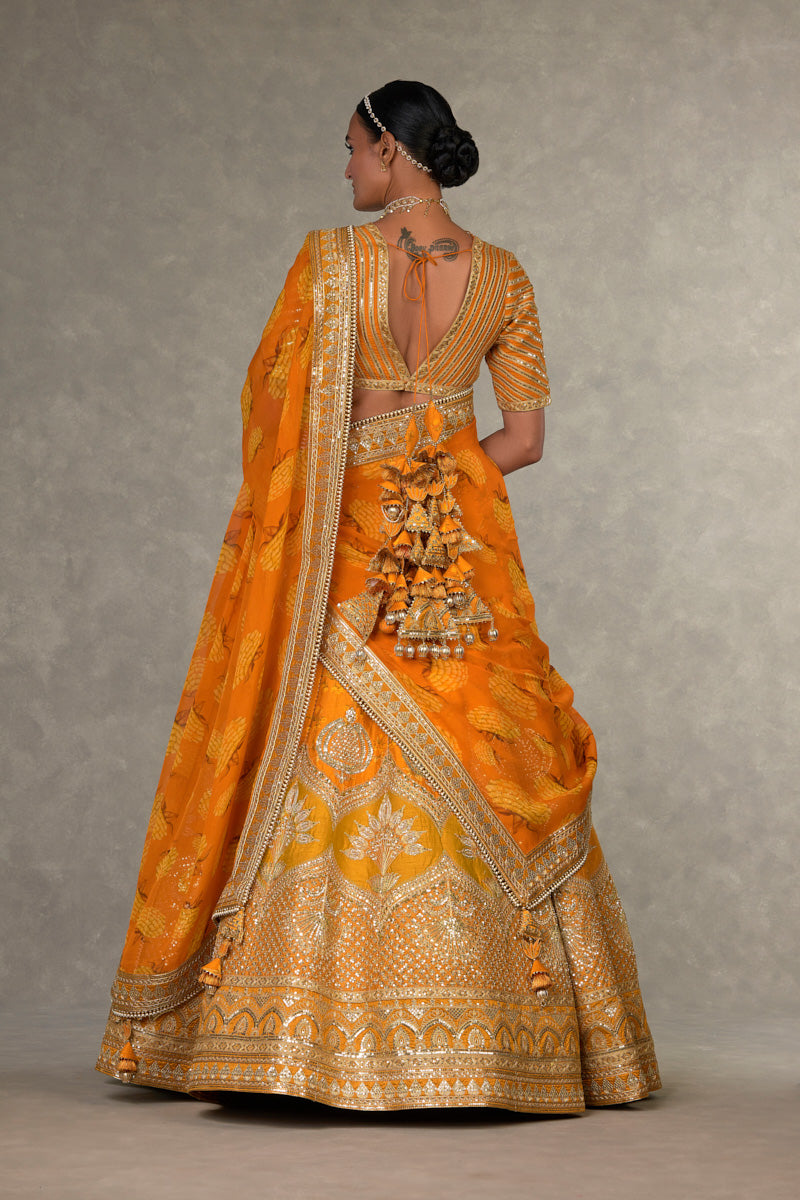 Rust Narangi-Bagh Lehenga Set- side view