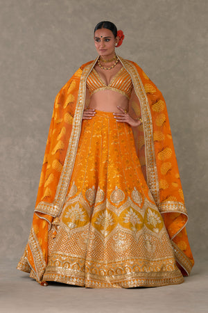 Rust Narangi-Bagh Lehenga Set- front view