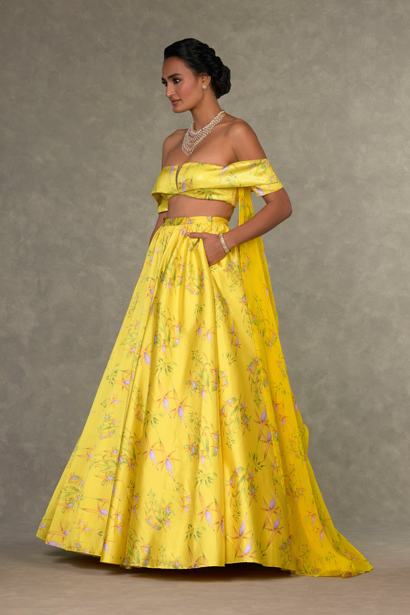 Lemon Yellow Juhi Skirt Set