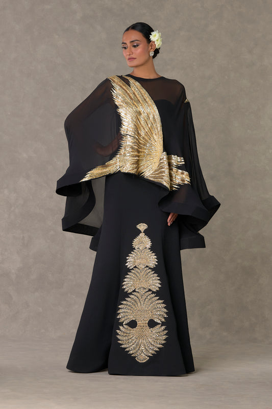 Black 'Son-Chidiya' Cape Set