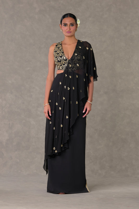 One- Shoulder Drape Gown